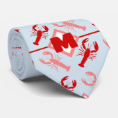 おもしろいロブスター&レッドモノグラム航海のパターン ネクタイ (ロール)