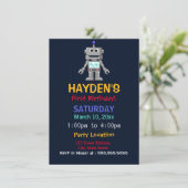 おもしろいロボット生誕祭パーティー招待状 招待状 (スタンド正面)