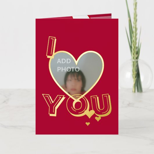 おもしろいロマンチックなバレンタインデーのフォトフォイルカード 箔シーズンカード (正面)