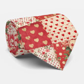 おもしろいロマンチックな赤いハートと斑点 ネクタイ (ロール)