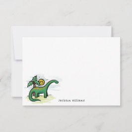 おもしろいロングネック恐竜キッズノートカパーソナライズされたード サンキューカード
