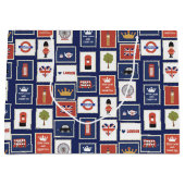 おもしろいロンドンパターン旅行 ラージペーパーバッグ (正面)