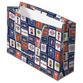 おもしろいロンドンパターン旅行 ラージペーパーバッグ (正面アングル)