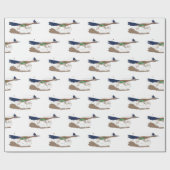 おもしろいロードランナー砂漠の鳥の漫画イラストレーション ラッピングペーパー (フラット)