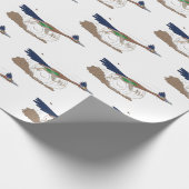 おもしろいロードランナー砂漠の鳥の漫画イラストレーション ラッピングペーパー (角)