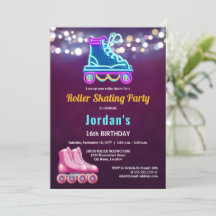 おもしろいローラスケートで滑る誕生日パーティー