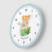 おもしろいワイルドアニマルライオンジャングルサファリキッズルームデコル ラージ壁時計 (傾斜)