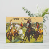 おもしろいワイルドウェストイッピーイイイパーティの招待状 招待状 (スタンド正面)