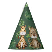 おもしろいワイルドジャングルサファリアニマルグリネリー誕生日 パーティーハット (左)