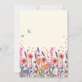 おもしろいワイルドフラワーパーソナライズされたトンフライ誕生日 招待状 (裏面)
