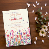 おもしろいワイルドフラワーパーソナライズされたトンフライ誕生日 招待状