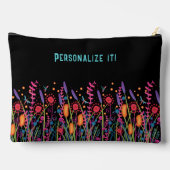 おもしろいワイルドフラワー引用文フローラ名前をカスタムする アクセサリーポーチ (裏面)