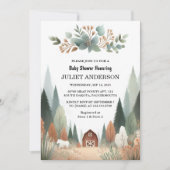 おもしろいワイルドマザーでウッドウッドウッドランドの赤ちゃんシャワー 招待状 (正面)