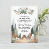 おもしろいワイルドマザーでウッドウッドウッドランドの赤ちゃんシャワー 招待状 (スタンド正面)