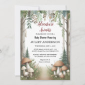 おもしろいワイルドマザーによるウッドウッドウッドランドベビーシャワー 招待状 (正面)