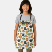 おもしろいワイルド大きな猫パターン名の追加 エプロン (インサイチュ)