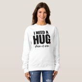 おもしろいワインのクリスマスハグ スウェットシャツ (正面フル)