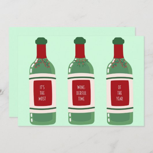 おもしろいワインクリスマスカード シーズンカード (正面/裏面)