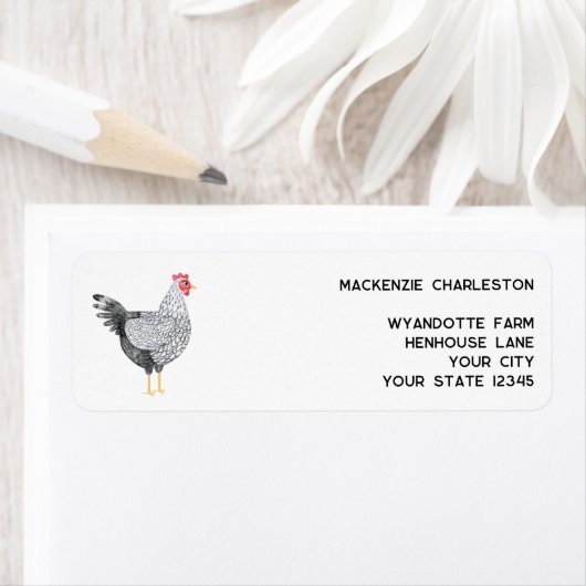 おもしろいワインドットチキンウォーター差出人住所 ラベル (インサイチュ)