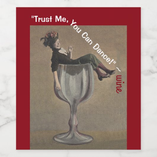 おもしろいワインボトルレーベル信頼して踊れ！ガール ワインラベル (シングルラベル)