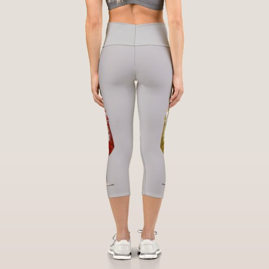 おもしろいワインラバーレッドホワイトグラススプラッシュ カプリレギンス (裏面)