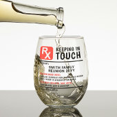 おもしろいワイン処方家族懇親会カスタム文字 ステムなしワイングラス