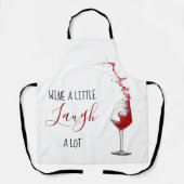 おもしろいワイン少し笑いアロット エプロン (正面)