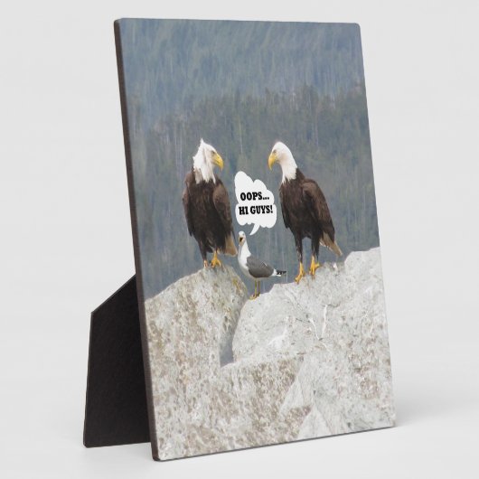 おもしろいワシとカモメ フォトプラーク (側面)