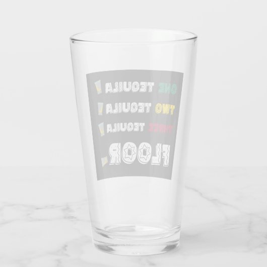 おもしろいワンテキーラツーテキーラスリーテキーラフロア タンブラーグラス (裏面)