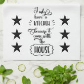 おもしろいワードアート(白黒) キッチンタオル (折り畳み)