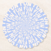 おもしろいワード繰り返しスパイラルクリーム薄紫パープルビーフ ペーパーコースター (正面)