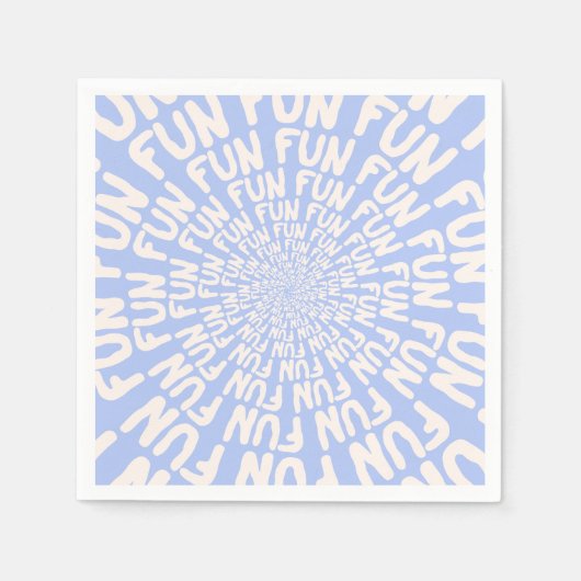 おもしろいワード繰り返しスパイラルクリーム薄紫紫 スタンダードカクテルナプキン (正面)