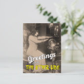 おもしろいヴィンテージあいさつクリスタルボールのハロウィン ポストカード (スタンド正面)