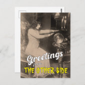 おもしろいヴィンテージあいさつクリスタルボールのハロウィン ポストカード (正面/裏面)