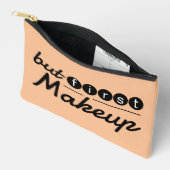 おもしろいヴィンテージお洒落ピーチオレンジ アクセサリーポーチ (見開き)