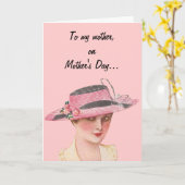 おもしろいヴィンテージが幸せな母の日 カード (黄色い花)