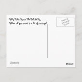 おもしろいヴィンテージに乗った豚のはがきの女性はなぜ連れて行くか ポストカード (裏面)