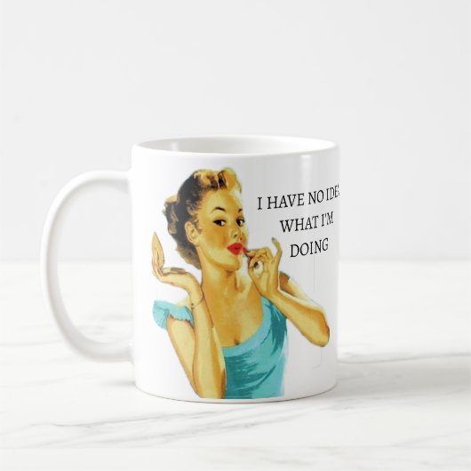 おもしろいヴィンテージのアイディアがない コーヒーマグカップ (左)