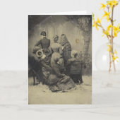 おもしろいヴィンテージのビクトリアンポストカー カード (黄色い花)