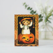 おもしろいヴィンテージの子供のハロウィン ポストカード (スタンド正面)