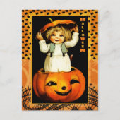 おもしろいヴィンテージの子供のハロウィン ポストカード (正面)