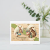 おもしろいヴィンテージの絵画イースターエッグ シーズンポストカード (スタンド正面)