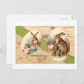 おもしろいヴィンテージの絵画イースターエッグ シーズンポストカード (正面/裏面)