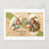 おもしろいヴィンテージの絵画イースターエッグ シーズンポストカード (正面)