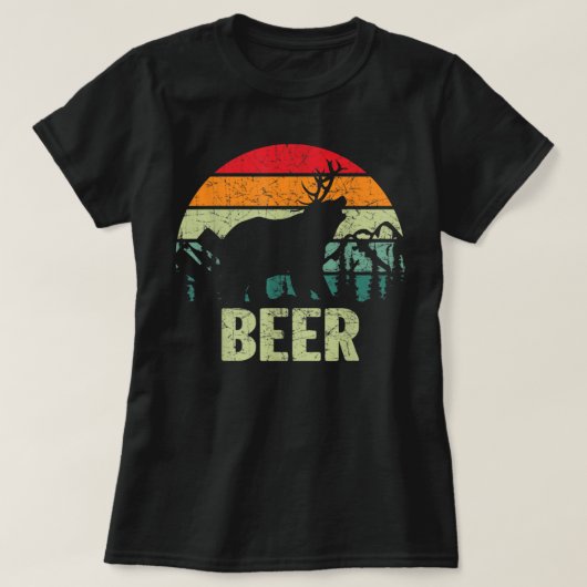 おもしろいヴィンテージの飲み物 – Bear Deer Beer T-shirt Tシャツ (デザイン正面)