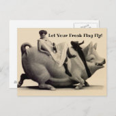 おもしろいヴィンテージはがきフリーク旗を飛ばせ! ポストカード (正面/裏面)