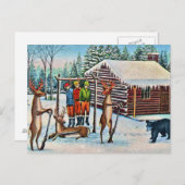 おもしろいヴィンテージはがき鹿狩りシーズン ポストカード (正面/裏面)