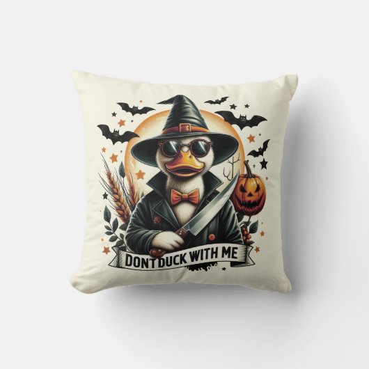 おもしろいヴィンテージはハロウィーンでアヒルしない クッション (正面)