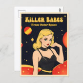 おもしろいヴィンテージアポップ・アートのートスタイルアウタースペースブロンド ポストカード (正面/裏面)