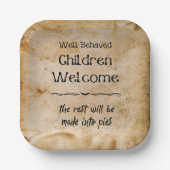 おもしろいヴィンテージウェルカムチルドレンハローウィンパーティ ペーパープレート (正面)